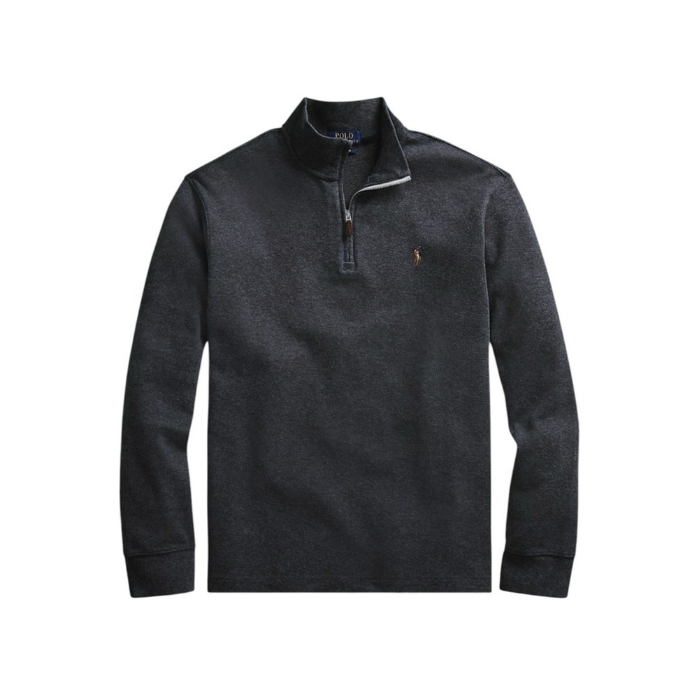 Polo‎ Ralph Lauren Estate Rib Quarter Zip Pullover Black Marl Heather Size XXL